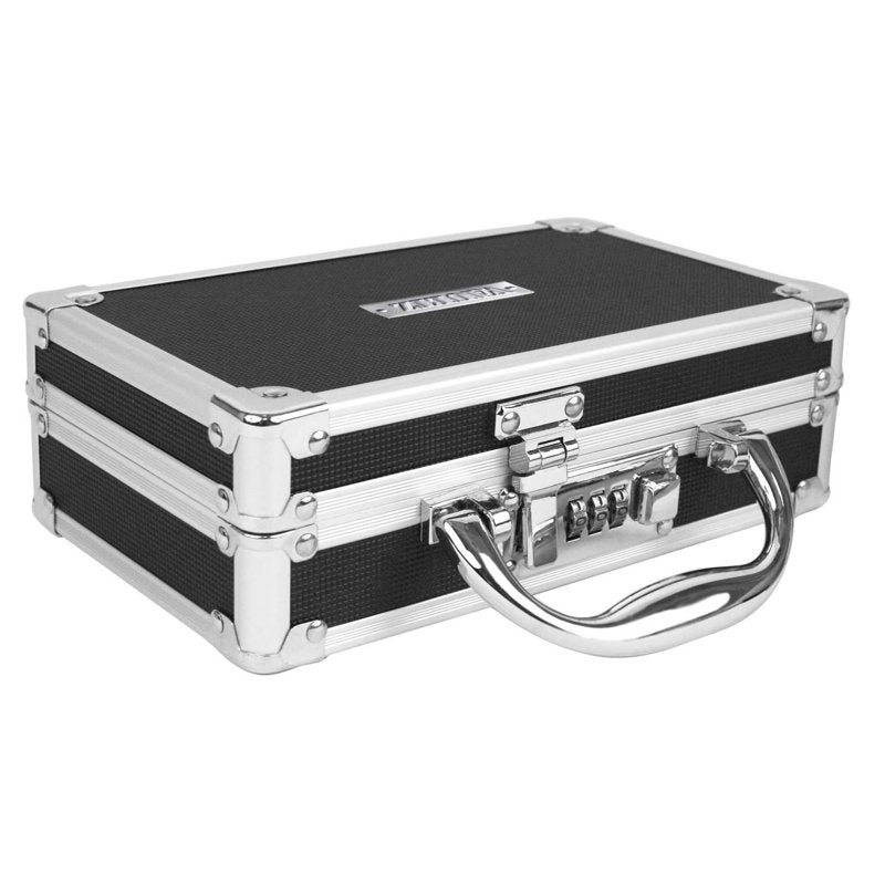 Locking Medicine Case with Combination Lock and Removable Zipper Pouch