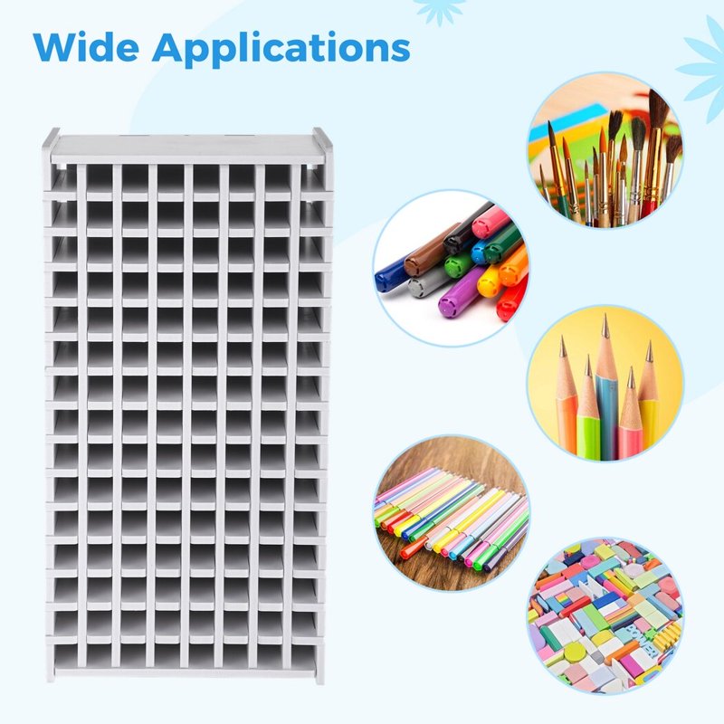 Marker Storage Rack with 120 Slots - Art Supplies Organizer, Pen & Brush Holder