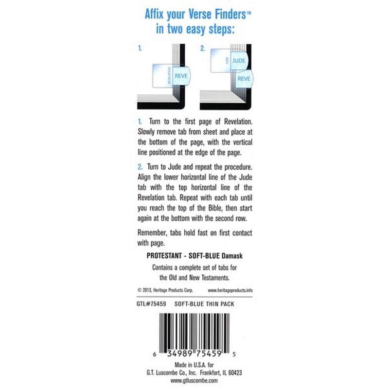Bible Index Tabs - Verse Finders Self-Adhesive Bookmark Set for Easy Navigation