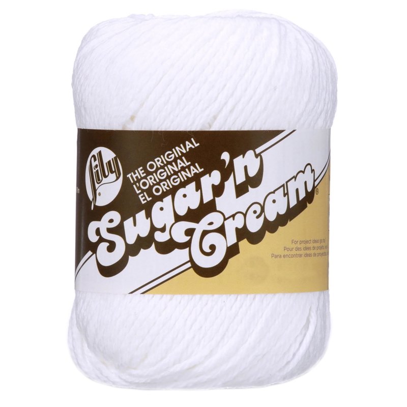 Cotton Yarn for Knitting and Crocheting - White Solid, 2.5 oz