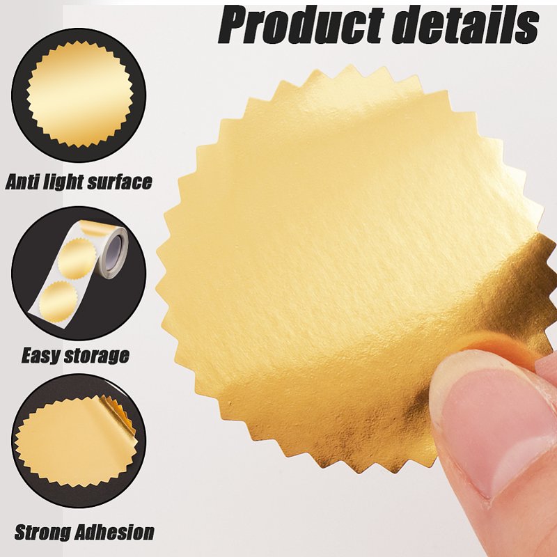 250pcs Gold Envelope Seal Stickers 2-Inch Round Labels for Packaging & Weddings