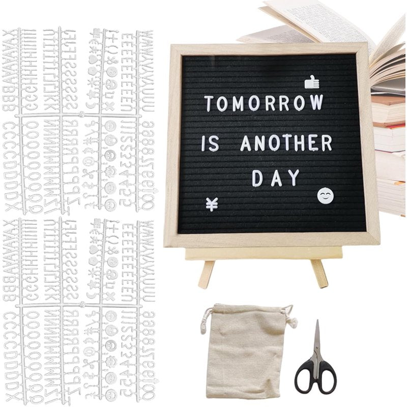 Felt Letter Board 9.84x9.84 Inch with 340 Letters & Symbols for Home & Classroom