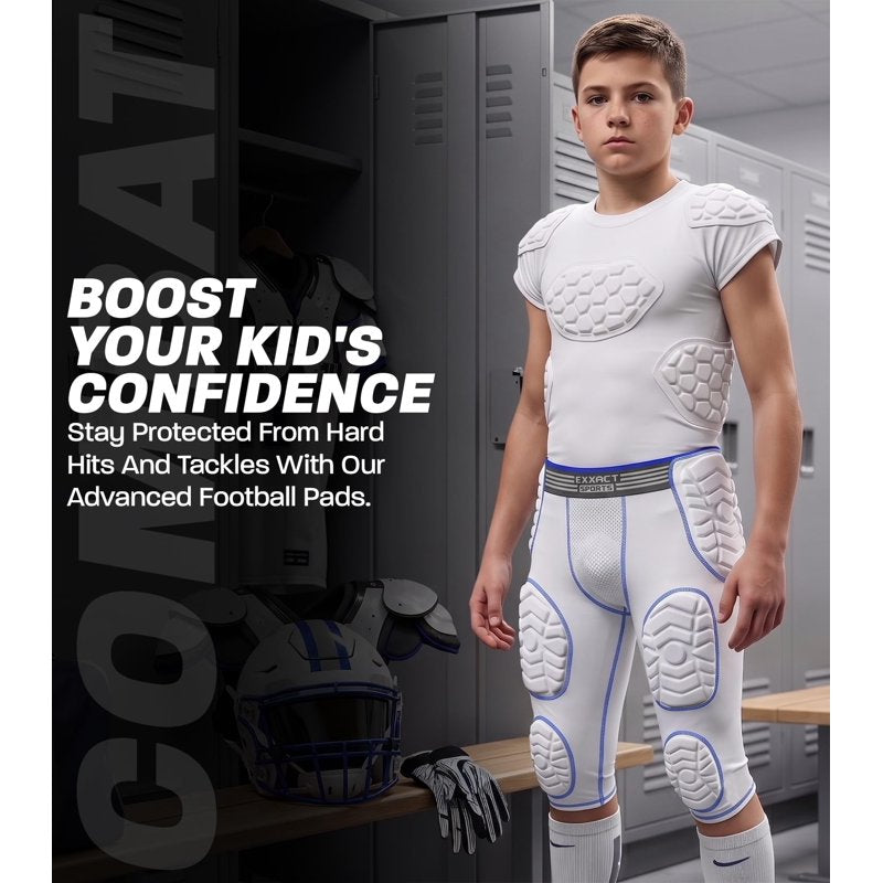Youth Football Girdle with Integrated Padding and Cup Pocket - Compression Shorts for Boys