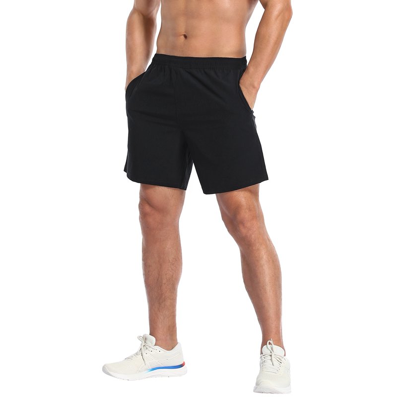LRD Men's 7 Inch Performance Workout Shorts with Compression Liner – Black / Grey, Size L