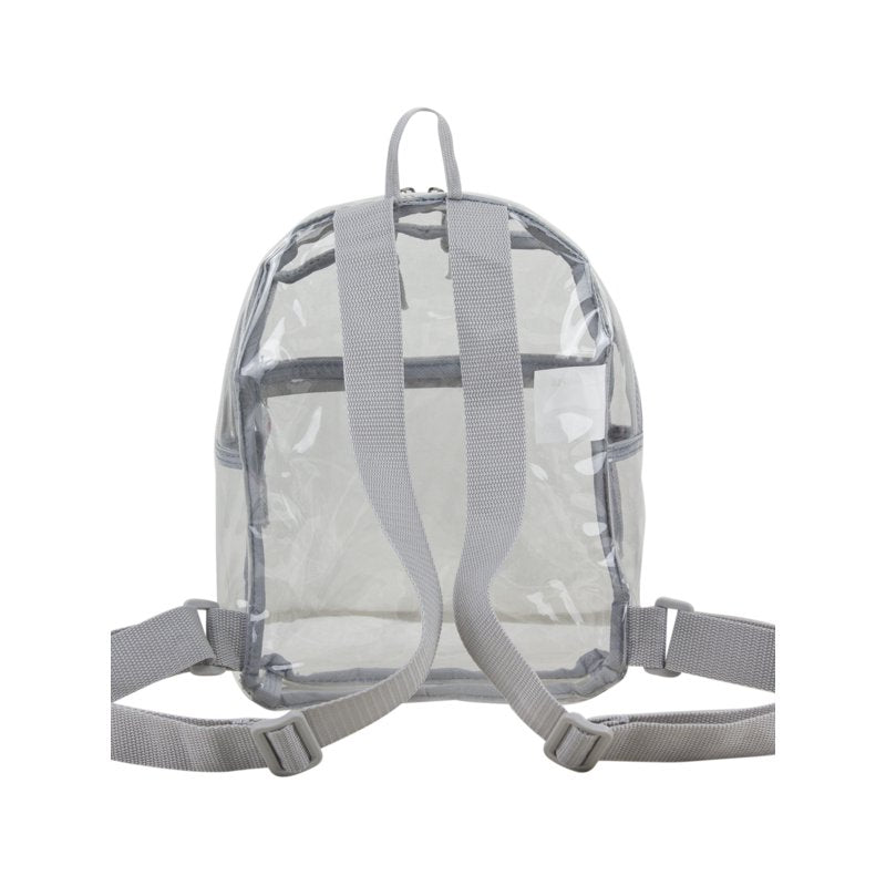 Unisex Clear Mini Backpack with Front Zip Pocket - Lightweight & Durable