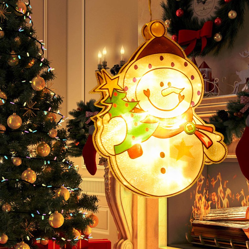 Christmas Window Hanging Lights with Suction Cups Battery Operated Indoor Decor
