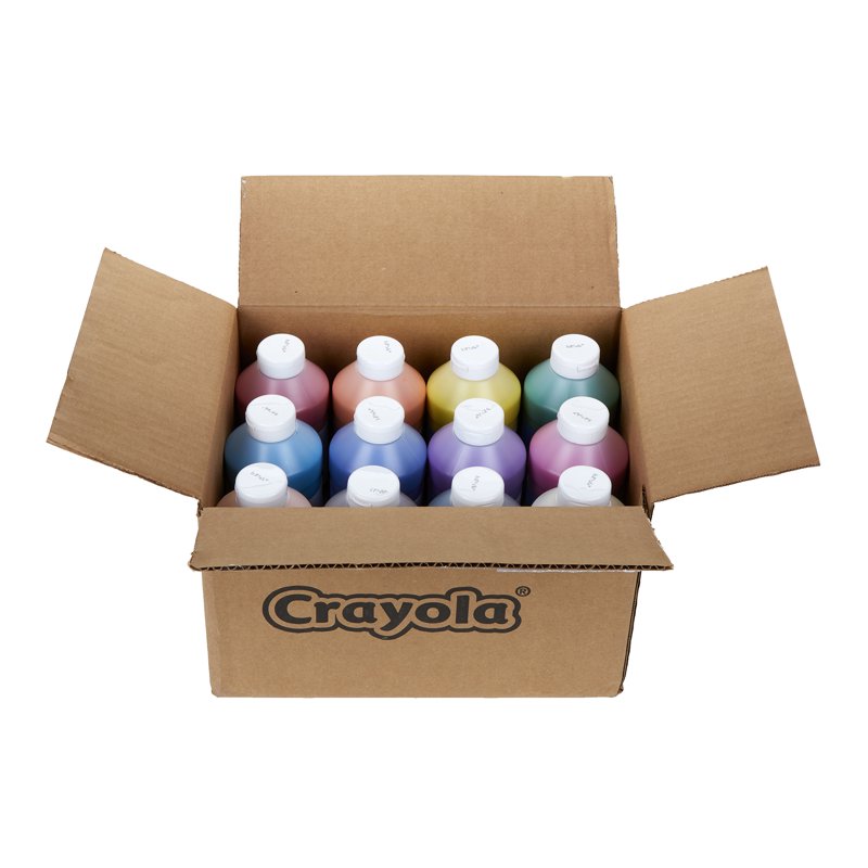 Washable Paint Bottles - Assorted Colors, 16 oz, 12 Pack