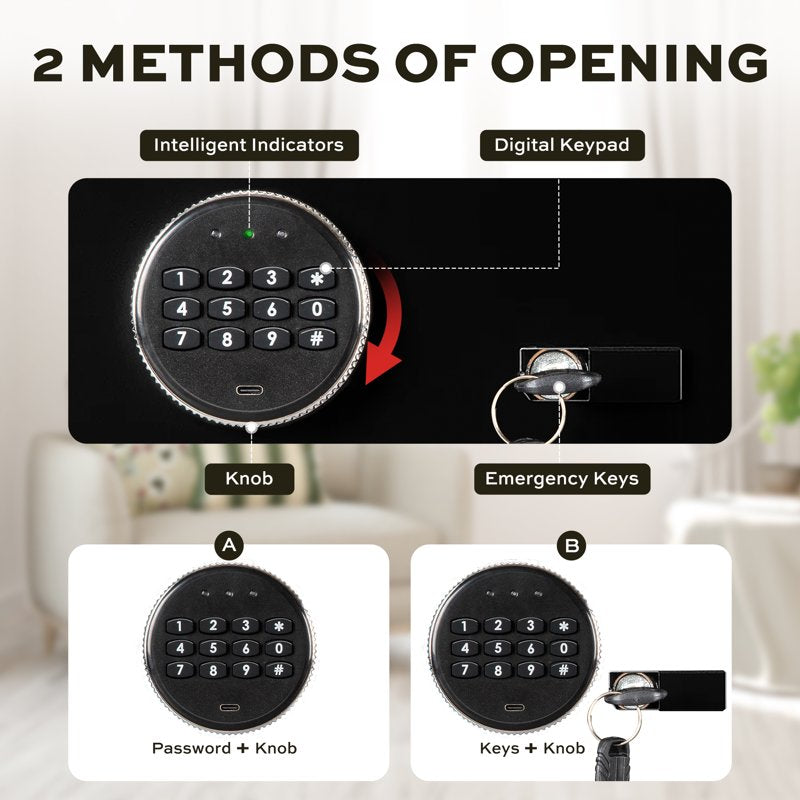 Large Fireproof Waterproof Safe Box with Digital Keypad - 2.5 Cu Ft Home & Office Security