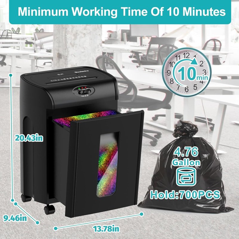 Cross Cut Paper Shredder 16-Sheet with 4.76-Gallon Bin, Security Level P4 Office