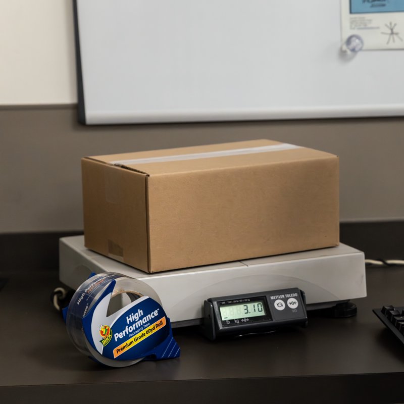 High Performance Packing Tape with Dispenser, Clear, 1.88 in. x 60 yd