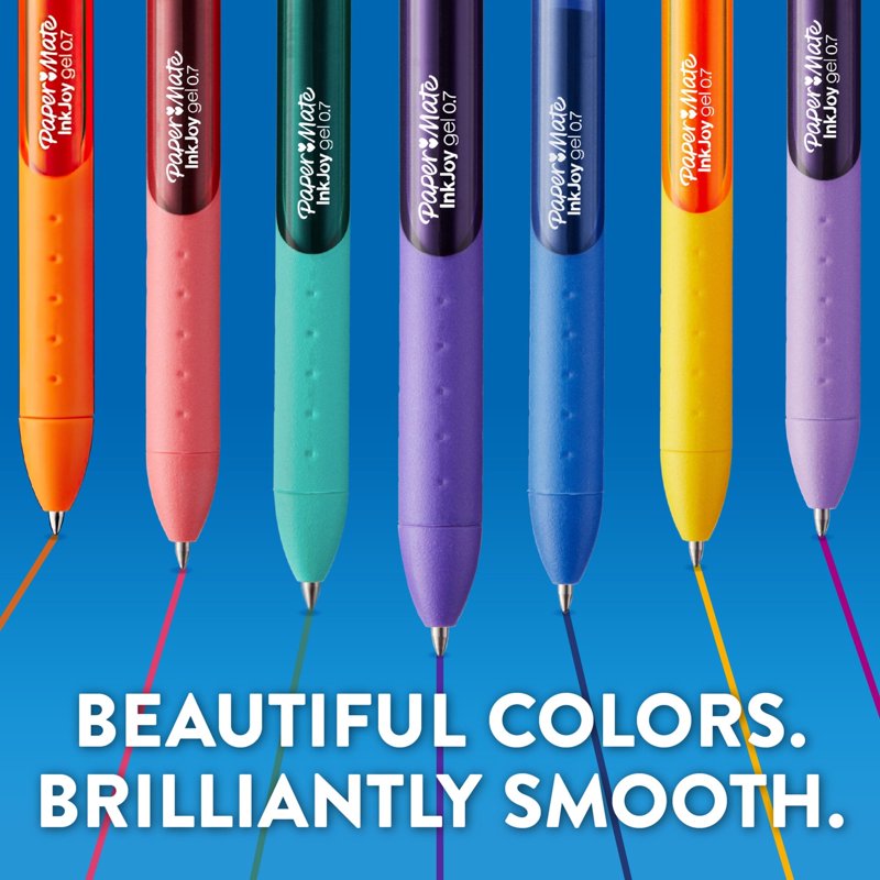 Gel Pens Set 30 Vibrant Colors - Medium Point 0.7mm Assorted InkJoy Pens