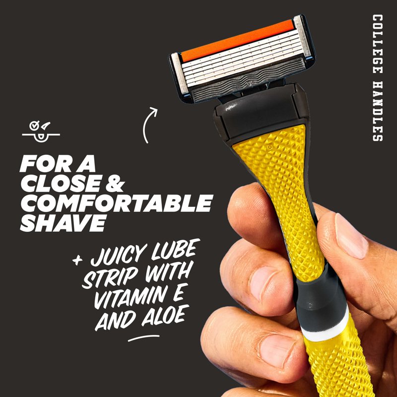 College Shaving Set with Limited-Edition Handle - 6-Blade Razors & Refills