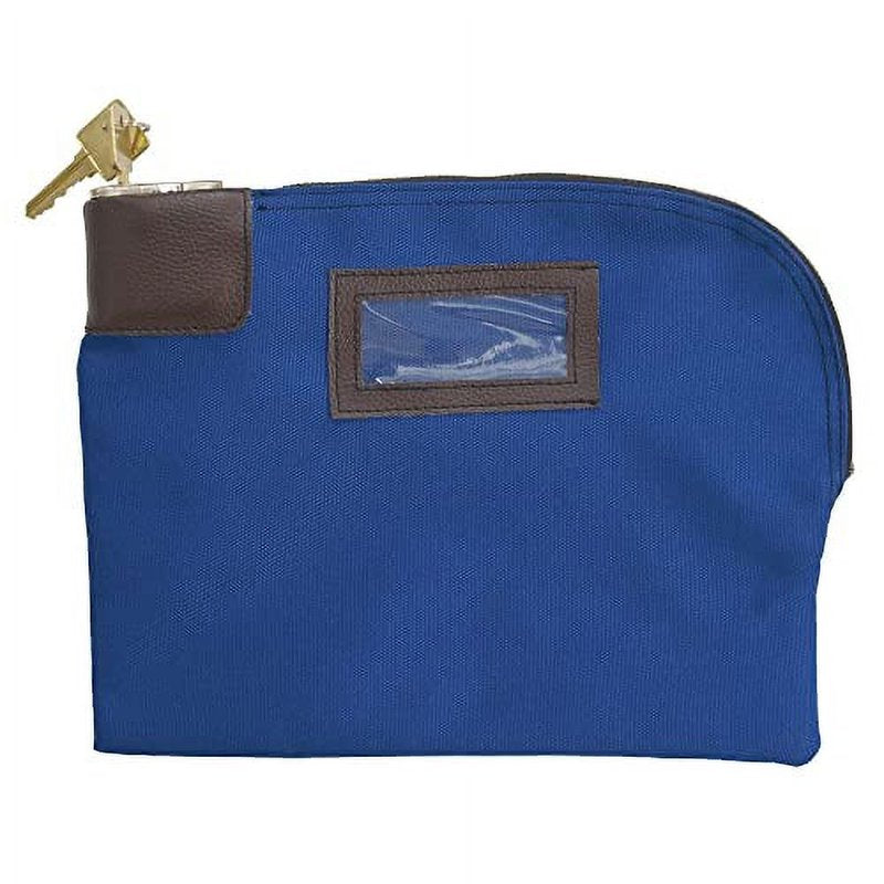 Canvas Locking Night Deposit Bag with Zipper & Card Window - ControlTek, 8.5x11, Blue