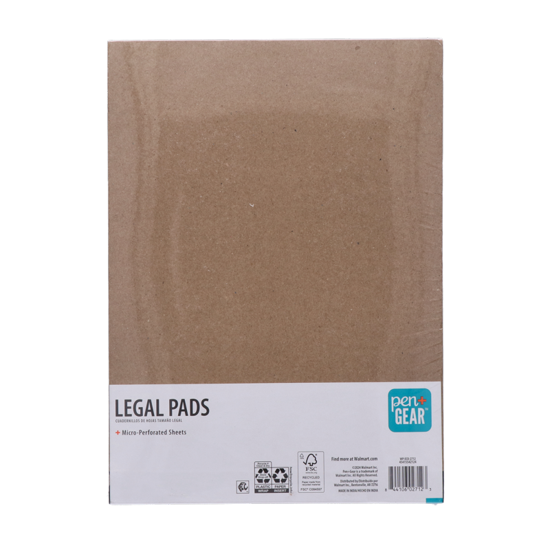 Legal Pads Wide Ruled 8.5x11 Inches - 50 Sheets, Pack of 12 Office Stationery