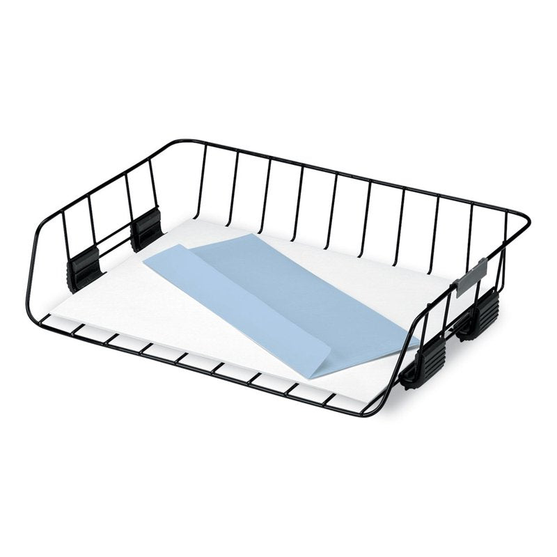 Wire Letter Desk File Tray - Side Load Office Organizer, Black, Multi Pack Options