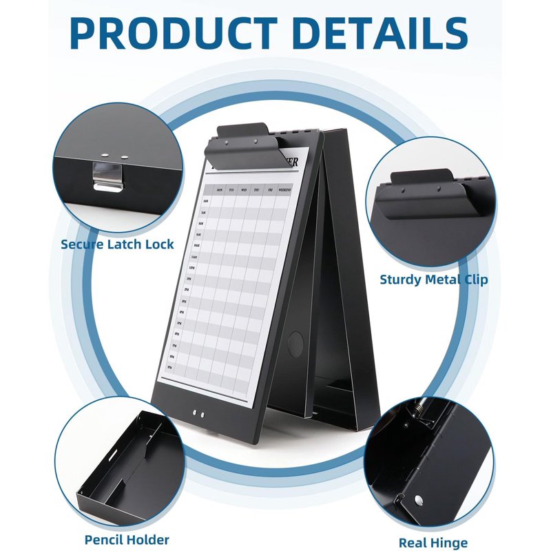 Heavy Duty Aluminum Clipboard with Dual Storage & Pen Holder - Letter Size