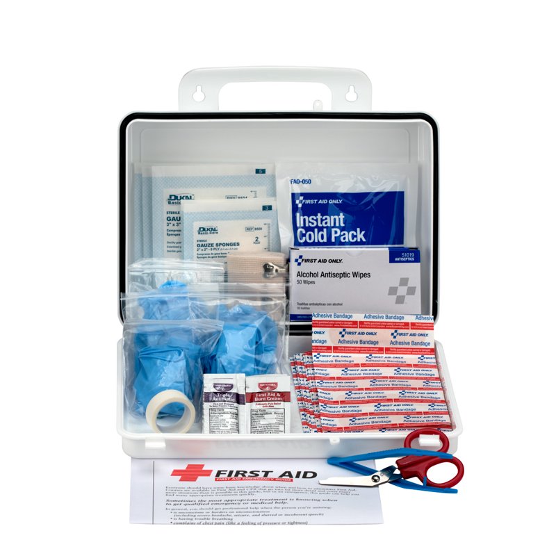 25 Person First Aid Kit with Plastic Case - OSHA Compliant Emergency Medical Supplies