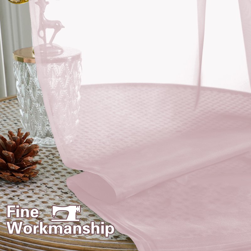 Sheer Curtains 90 Inch Long Set for Living Room & Bedroom - Light & Elegant Voile Drapes