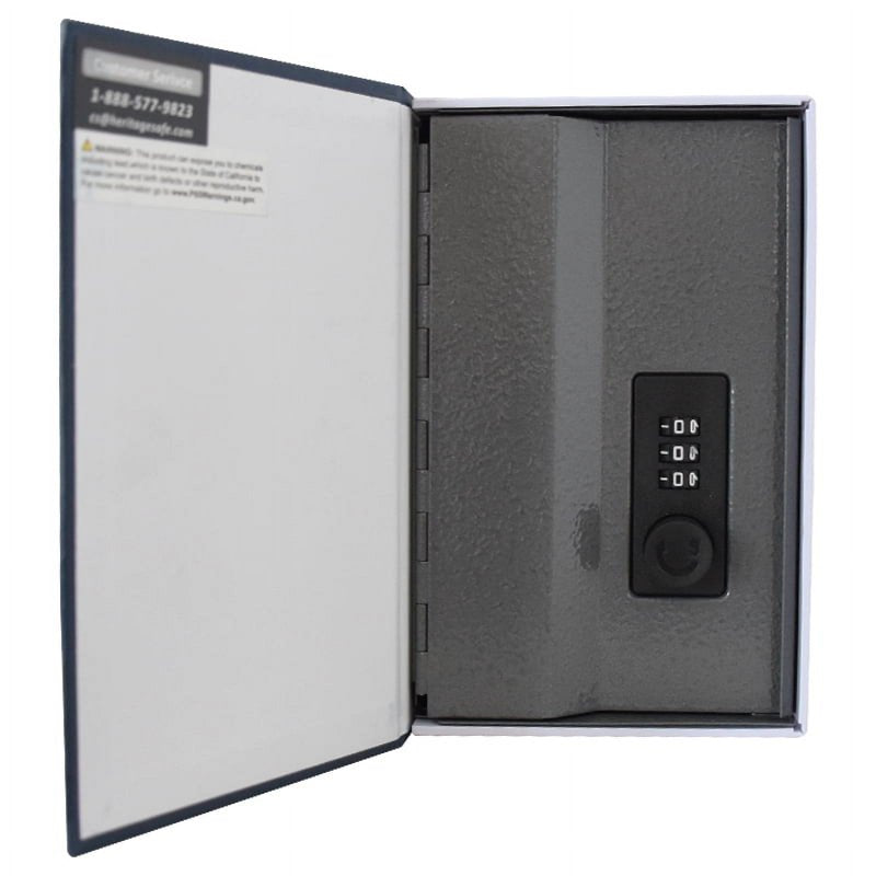 Personal Book Safe with Fabric Cover and Combination Lock - Blue