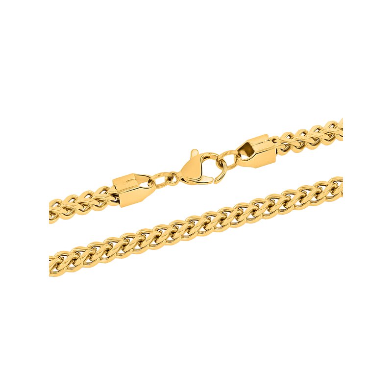 Men's Gold-Tone Stainless Steel Franco Chain Necklace 3mm - Multiple Lengths & Colors
