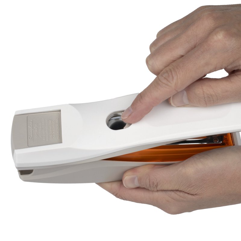 Reduced Effort Stapler for 25 Sheets - Full Size Office Stapler in Orange Gray