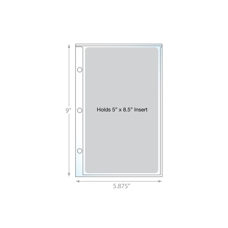Mini Binder Page Protectors 5x8.5 Inch Pack of 20 for Scrapbooking & Archiving