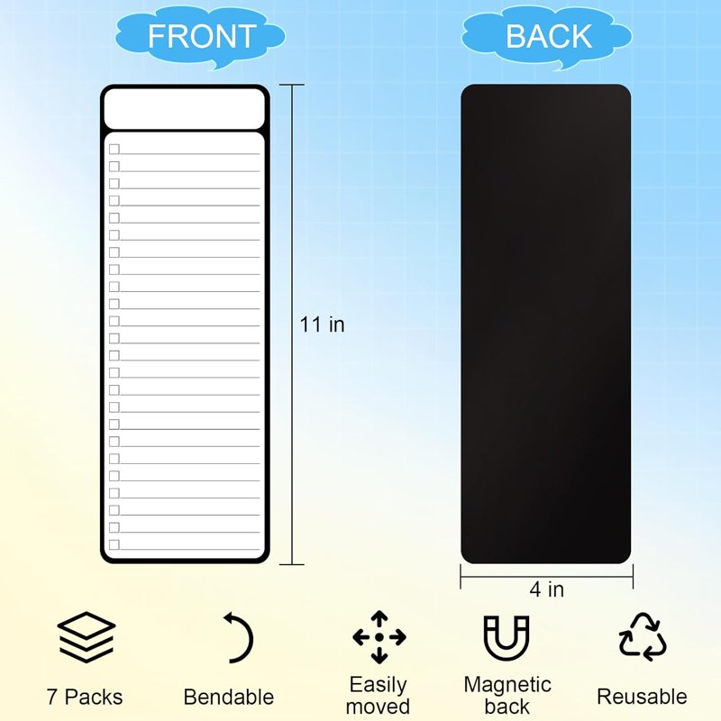 Magnetic Whiteboard Boards Set with Fine Point Markers - 4 Pack, 4x12 Inches