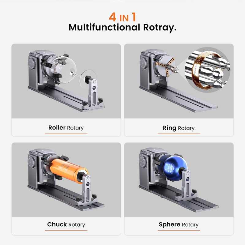 Rotary Chuck for Laser Engravers - Y-axis Engraving Module for Cylindrical Objects