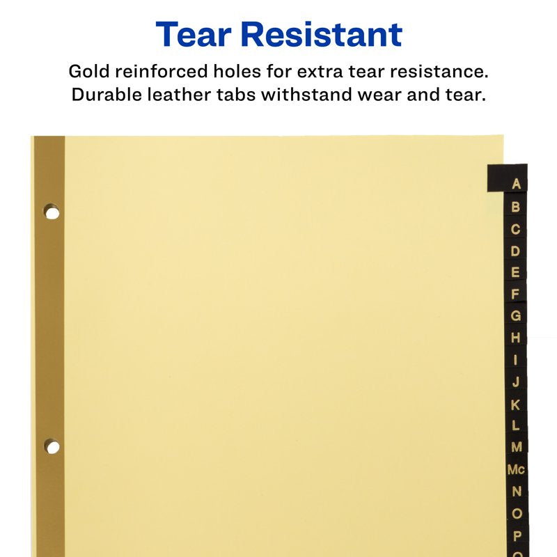 Avery A-Z Dividers with Leather Tabs, 25-Tab Set for Binders