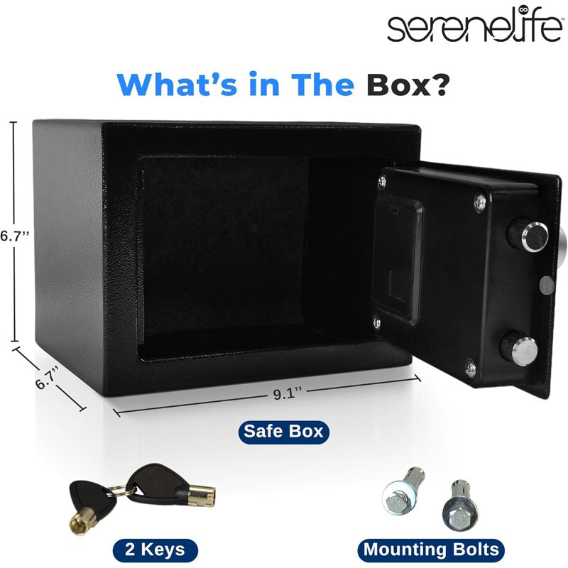 Compact Electronic Safe with Mechanical Override, Fireproof Security Safe