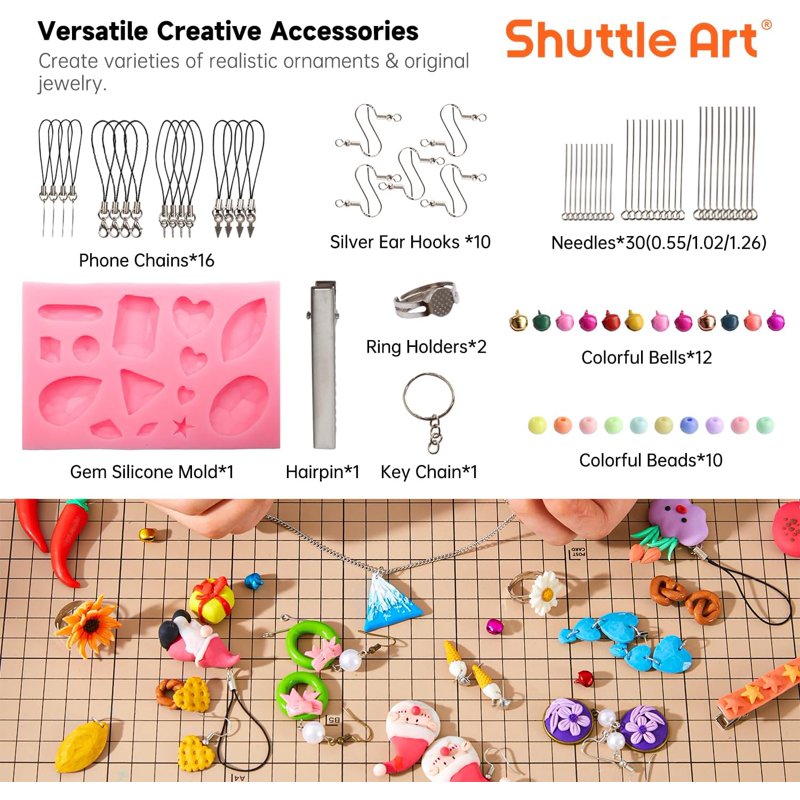 Polymer Clay Set with 50 Colors & 19 Tools - Oven Bake Craft Kit for Kids & Beginners