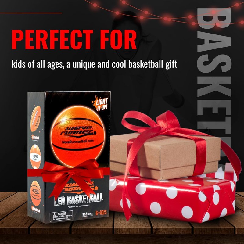 Light Up LED Basketball Glow in Dark Outdoor Sports Toy for Kids