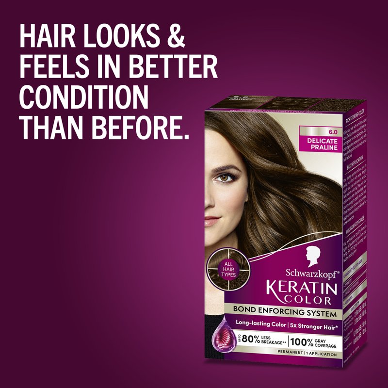 Permanent Hair Dye Kit with Keratin & Gray Coverage - Multiple Shades