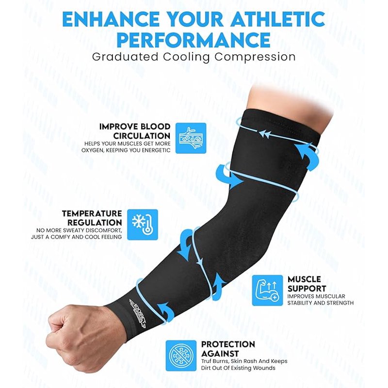 Sports Compression Arm Sleeves for Men & Women - Performance Athletic Sleeves