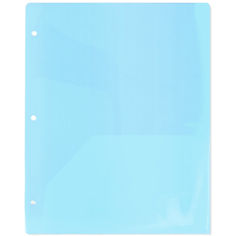 100 Pack Two-Pocket Translucent Hole-Punch Folders, 11.5 x 9.5 in - Assorted Colors (Trailmaker)