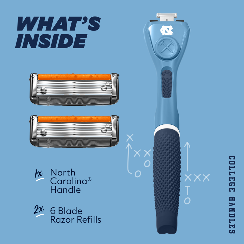 6-Blade Razor Starter Set with Reusable Handle - College Team Colors