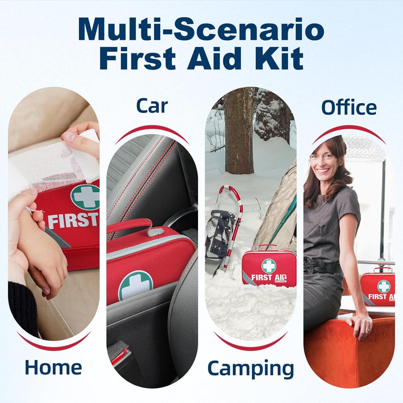 Comprehensive 258-Piece First Aid Kit with Mini Emergency Supplies for Travel Home Car