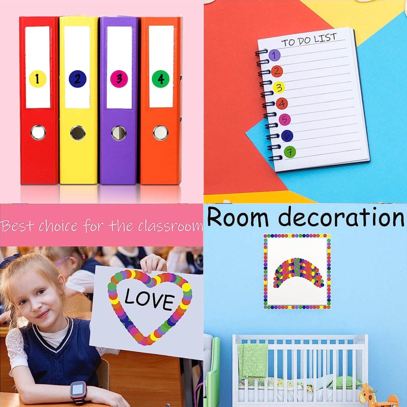 Multicolor Dot Stickers - 3/4 Inch Circle Labels for Organizing & Labeling, 8 Rolls, 4000 Count