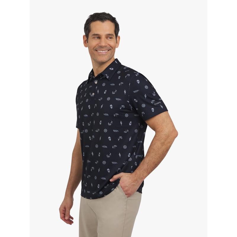 Men's Performance Golf Polo Shirt - Moisture-Wicking Knit Mesh