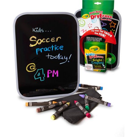 Dual-Sided Dry Erase Board Set with Bright Crayons for Kids