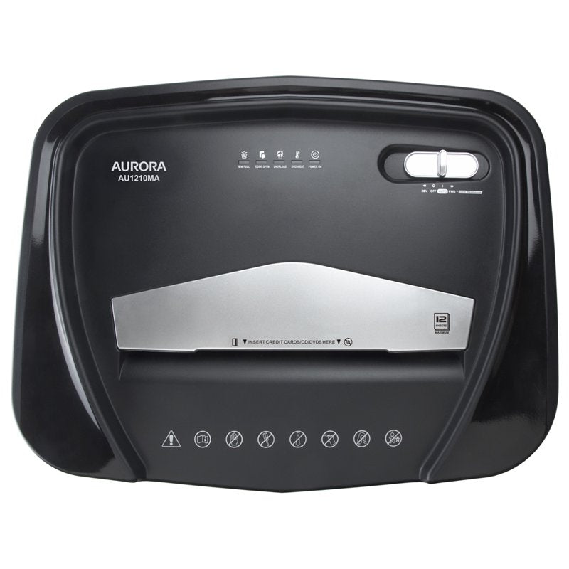 Micro-Cut Paper & CD Shredder - 12 Sheets, Auto-Reverse, 60-Minute Continuous Operation