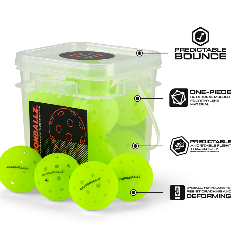 Cannonballz 40-Hole Outdoor Pickleballs - 10 Pack (Variation: 10)
