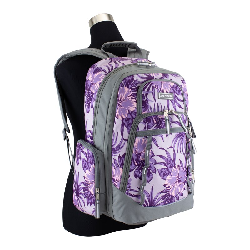 Expandable Recycled Polyester Laptop Backpack with Tech Sleeve & Water-Resistant Bottom