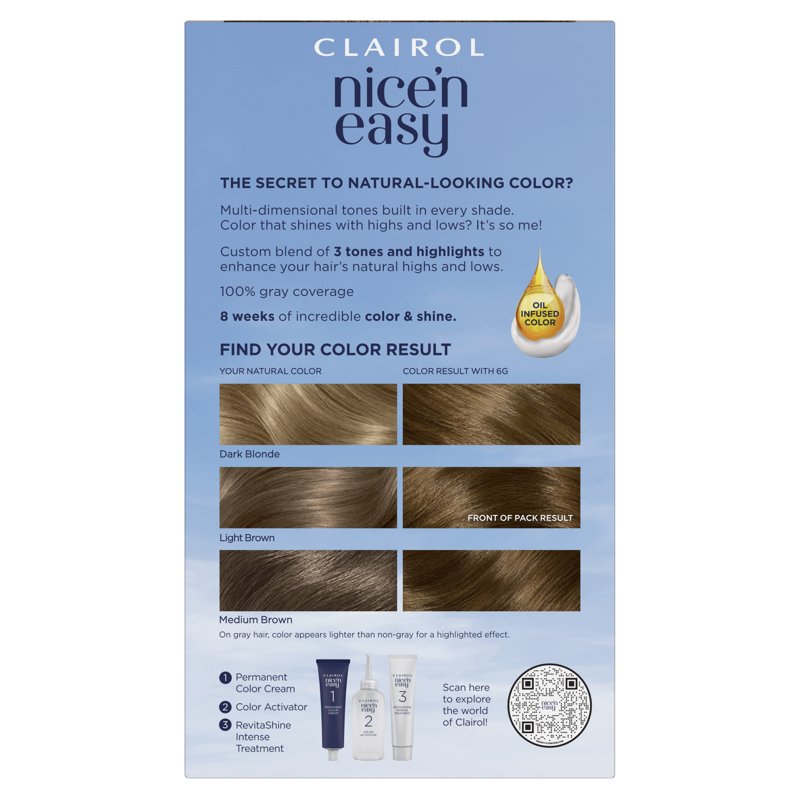 Permanent Hair Color Cream - Natural Light Golden Brown Shades - Long Lasting & Gray Coverage