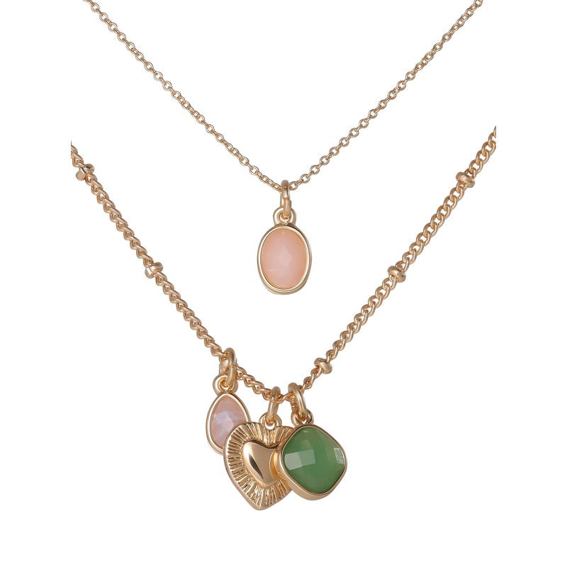 Women's Layered Charm Necklace with Decorative Charms - Adjustable & Lightweight