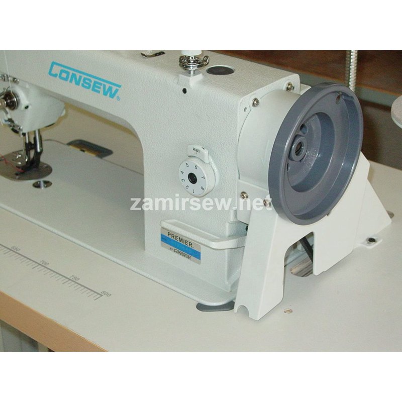 Consew P1206RB Needle Feed Industrial Sewing Machine with Table for Heavy-Duty Upholstery