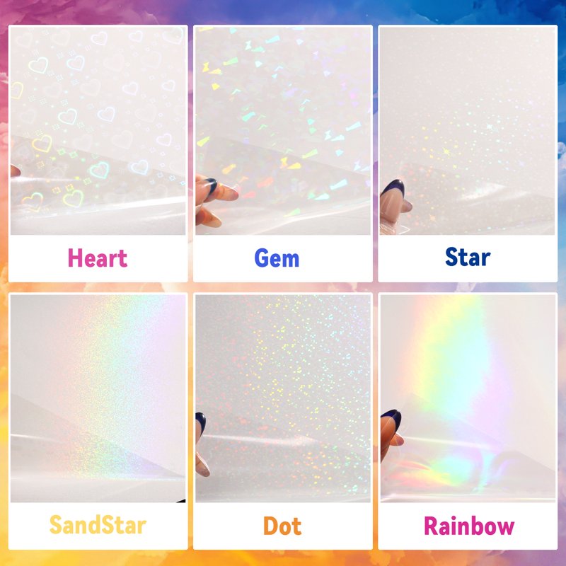 Holographic Sticker Paper 30 Sheets A4 Waterproof Vinyl Crafts DIY Overlay