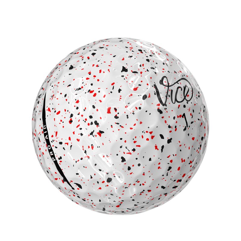 (4 Pack) Vice Pro Air Golf Balls 2025 - Drip Red/Black - 12pk