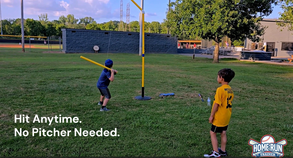 Kids Baseball & Softball Swing Trainer - Adjustable Batting Practice Aid for Beginners