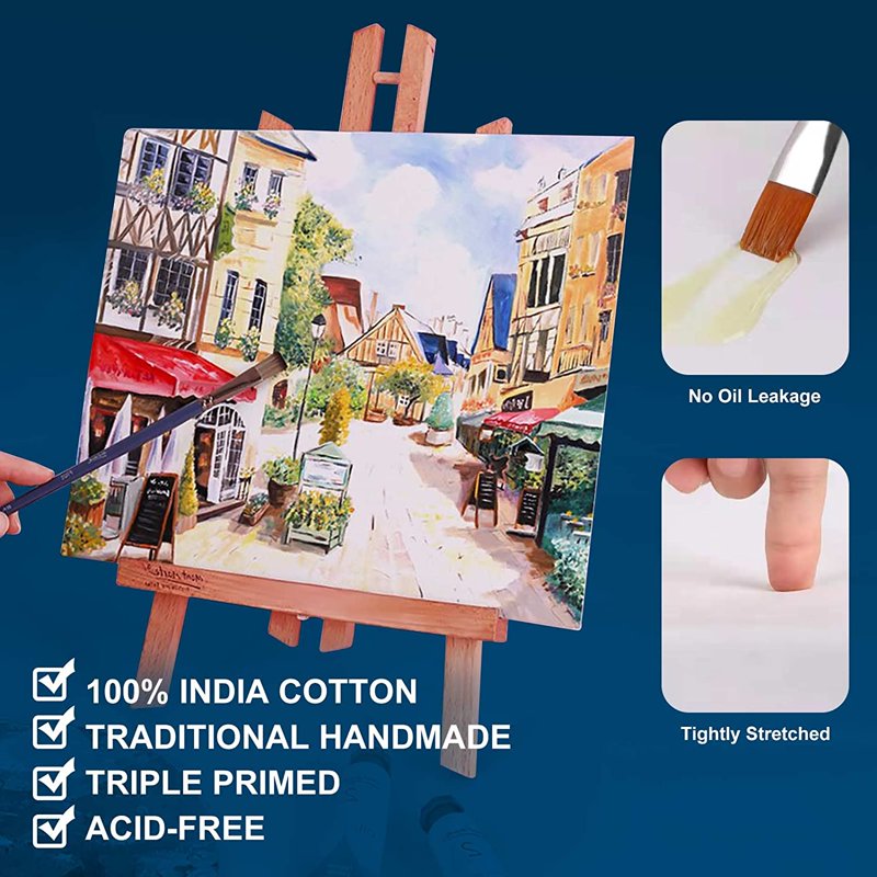 30x40 Inch Art Canvas Pack - 3 Acid-Free Cotton Stretched Canvases for Painting